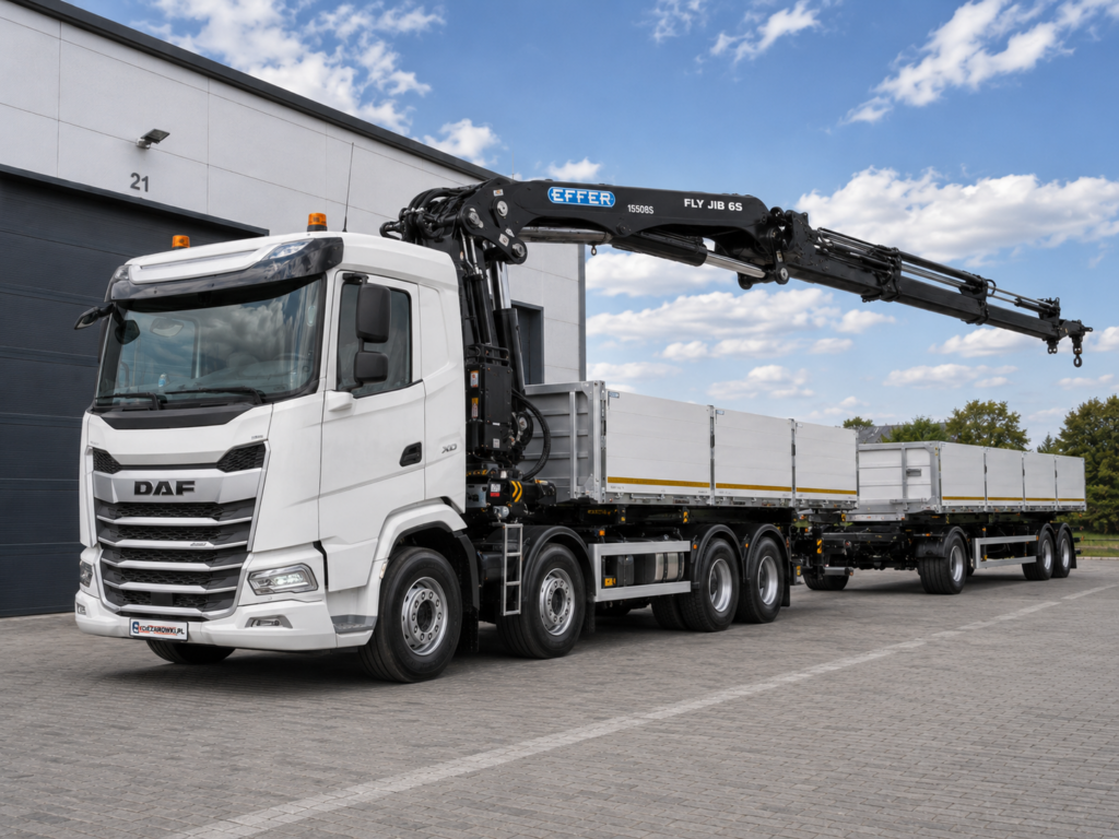 DAF + EFFER 15508S + FLY JIB 6S – ciągnik siodłowy + przyczepa / naczepa